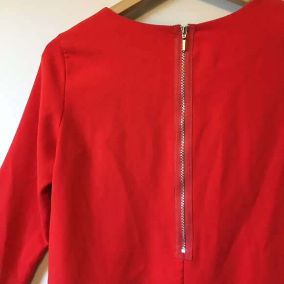 Poppy Red 3/4 Sleeve Shift Dress - Picture 5 of 13